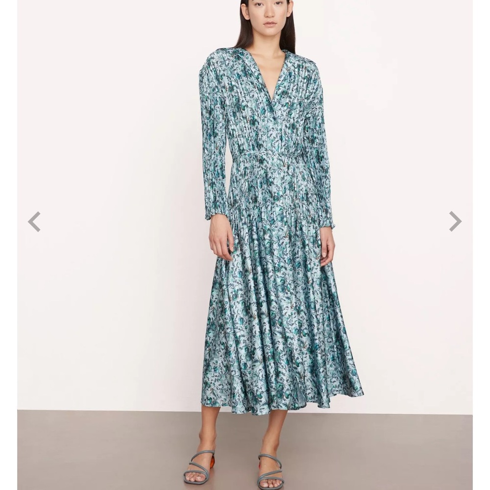 Vince Berry Blooms Pleated Shirt Dress